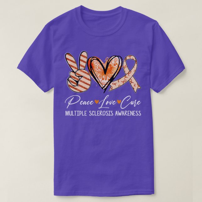 Cure Orange Ribbon Multiple Sclerosis Awareness T-Shirt (Design Front)