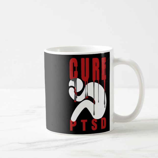 Cure Ptsd Awareness 1 Post Traumatic Stress Disord Coffee Mug (Right)