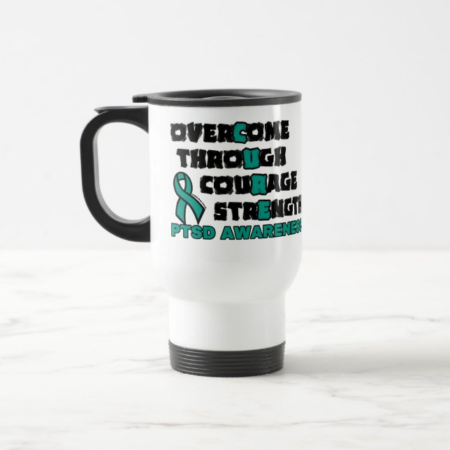 CURE...PTSD TRAVEL MUG (Left)