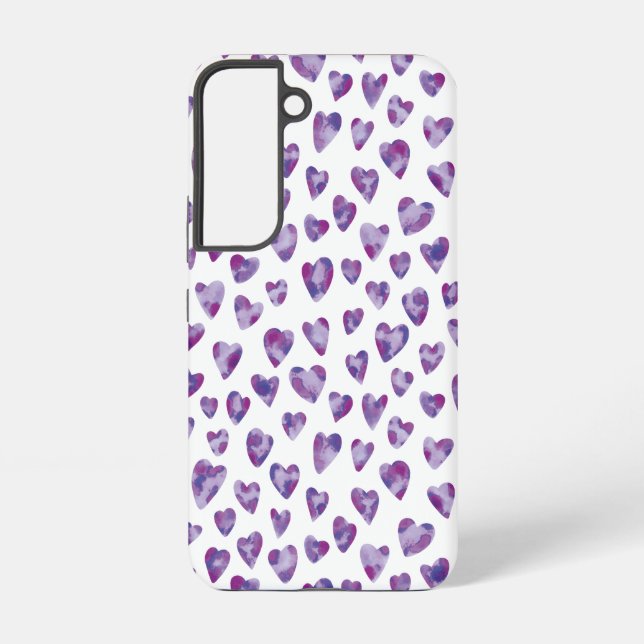 Cure purple love heart pattern samsung galaxy case (Back)