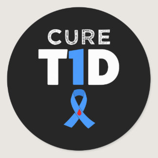 Cure Type 1 Diabetes  - T1D awareness  hope Classic Round Sticker