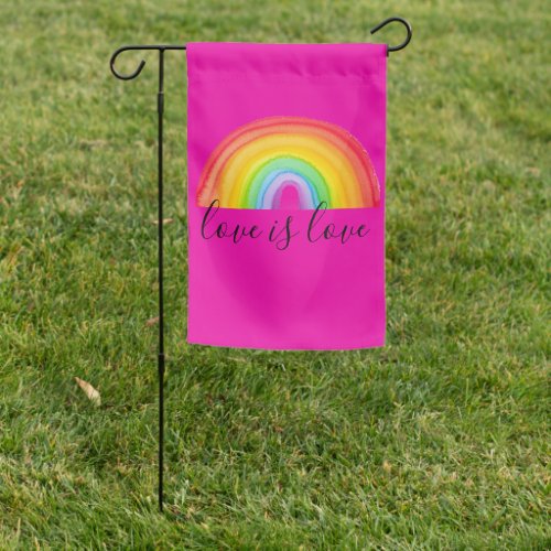 Cure watercolor RAINBOW   Gay Pride  Garden Flag