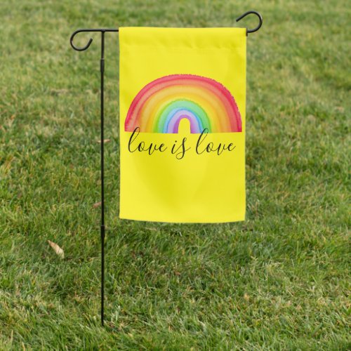 Cure watercolor RAINBOW   Gay Pride  Garden Flag