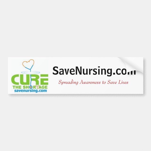 curethe2, SaveNursing.com, Spreading Awareness ... Bumper Sticker (Front)
