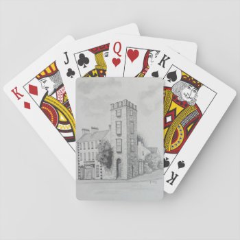 Curfew Tower Drawing Cushendall By Joanne Casey Playing Cards by WholeInternet at Zazzle