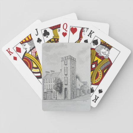 Curfew Tower Drawing Cushendall By Joanne Casey Playing Cards