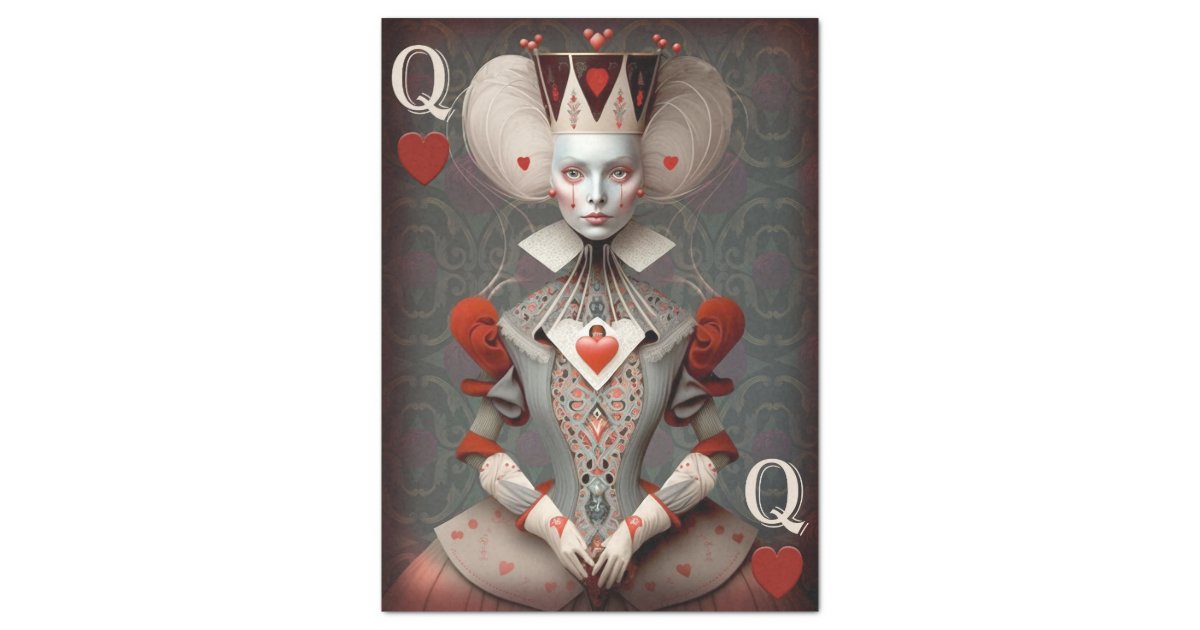 Curios Queen of Hearts Decoupage Tissue Paper | Zazzle