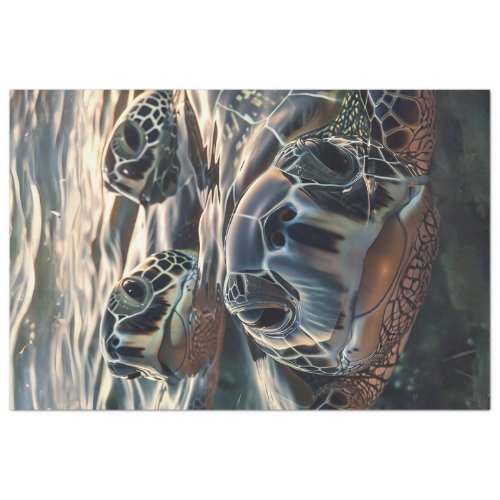 Curios Trio Turtles of the Deep Decoupage Tissue Paper