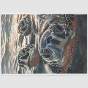 Curios Trio Turtles of the Deep Decoupage Tissue Paper