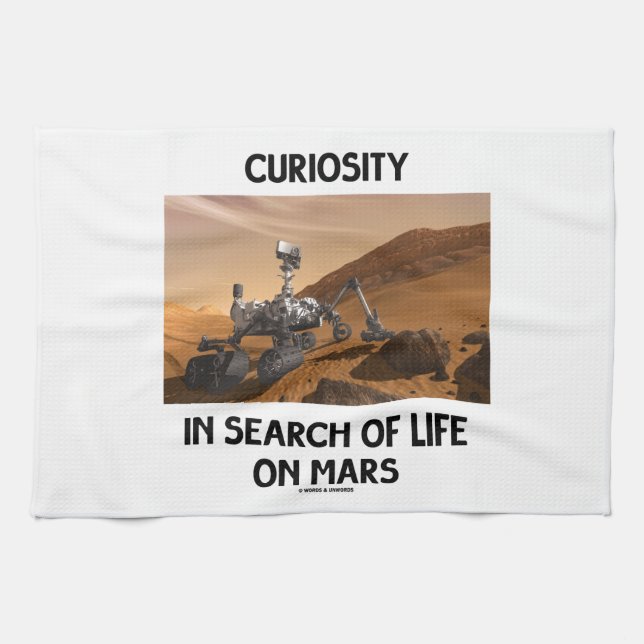 Curiosity In Search Of Life On Mars Martian Rover Towel (Horizontal)