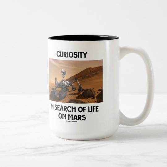 Curiosity In Search Of Life On Mars Martian Rover Two-Tone Coffee Mug