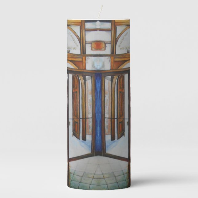 Curiosity is the Tool of the Wise Pillar Candle (Front)