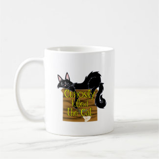 curiosity killed the cat but satisfaction brought coffee mug