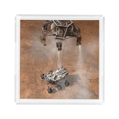 Curiosity Rover Landing On The Martian Surface Acrylic Tray