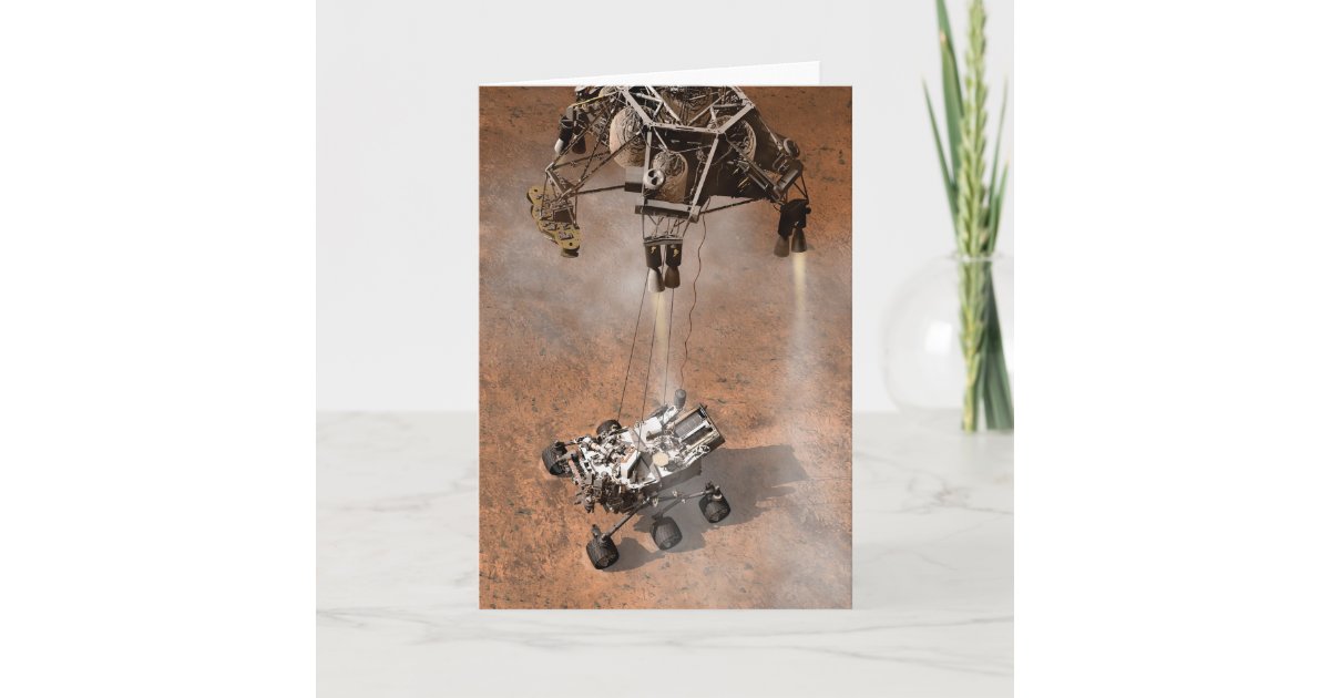Curiosity Rover Card Curiosity Rover Landing On The Martian Surface. Card | Zazzle