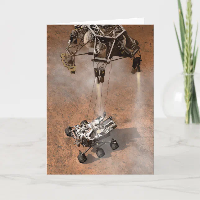Curiosity Rover Card Curiosity Rover Landing On The Martian Surface. Card | Zazzle