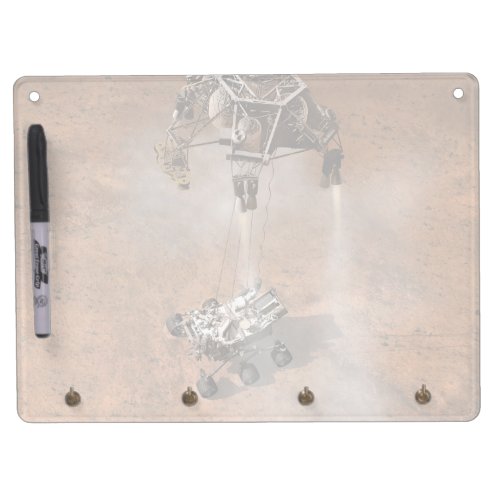 Curiosity Rover Landing On The Martian Surface Dry Erase Board With Keychain Holder