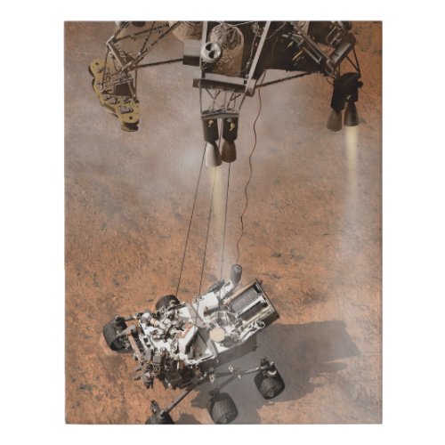 Curiosity Rover Landing On The Martian Surface Faux Canvas Print