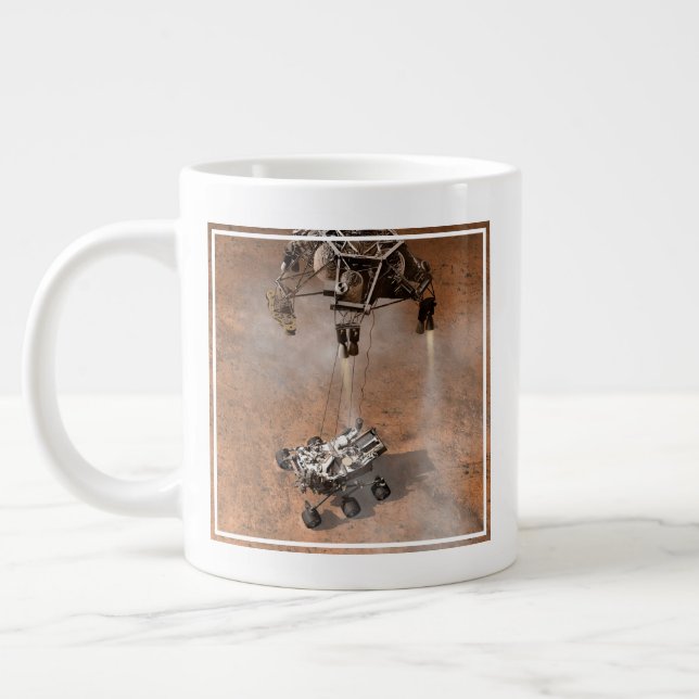 Curiosity Rover Landing On The Martian Surface. Giant Coffee Mug (Left)