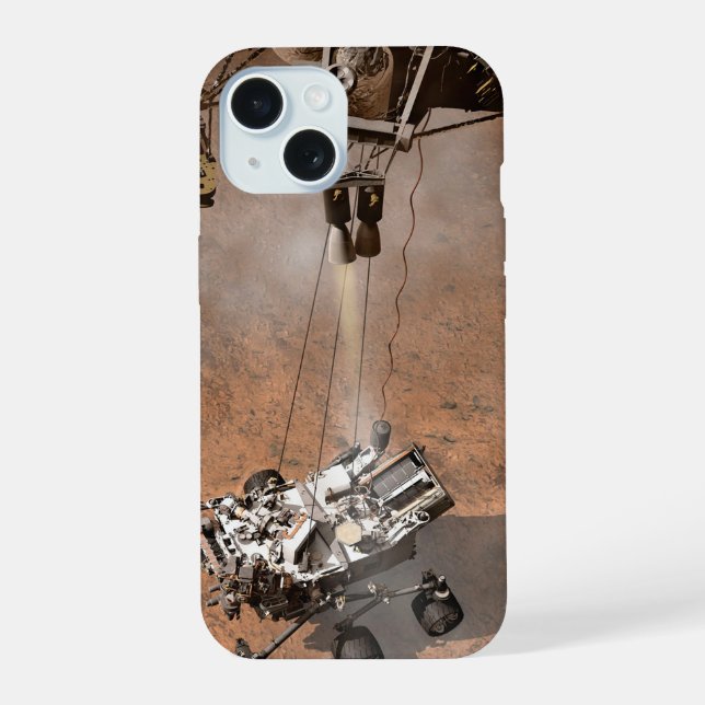Curiosity Rover Landing On The Martian Surface. iPhone 15 Case (Back)