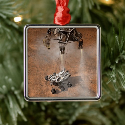 Curiosity Rover Landing On The Martian Surface Metal Ornament