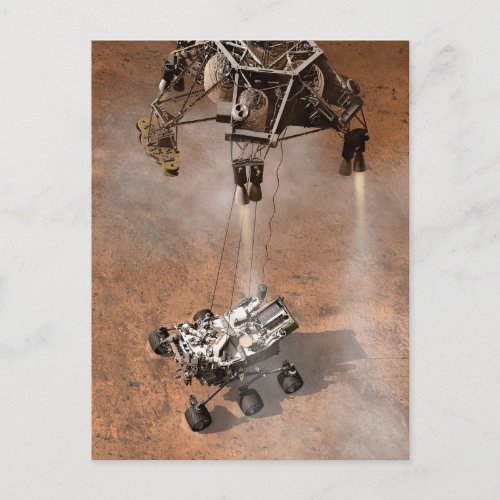 Curiosity Rover Landing On The Martian Surface Postcard