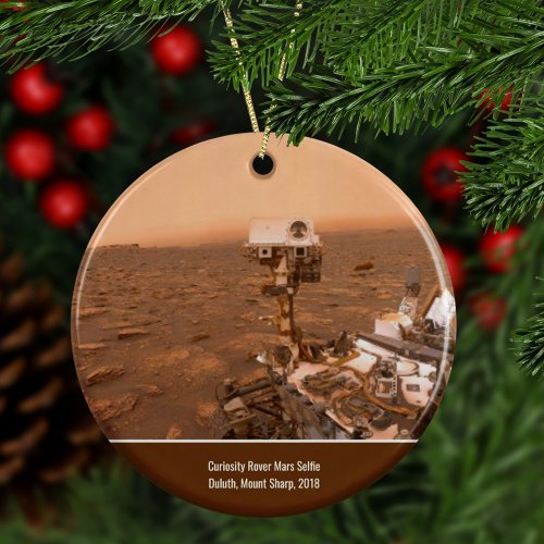 Curiosity Rover Mars Mount Sharp Selfie Christmas Ceramic Ornament