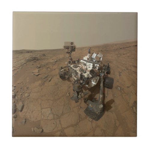 Curiosity Rover On The Surface Of Mars Ceramic Tile