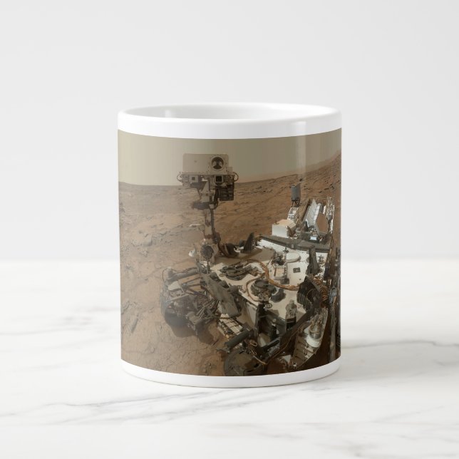 Curiosity Rover On The Surface Of Mars. Giant Coffee Mug (Front)