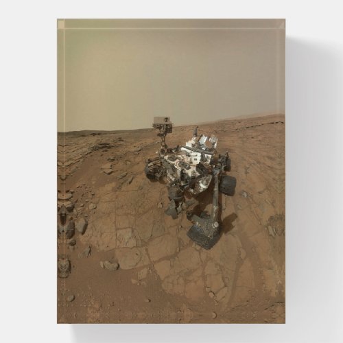 Curiosity Rover On The Surface Of Mars Paperweight