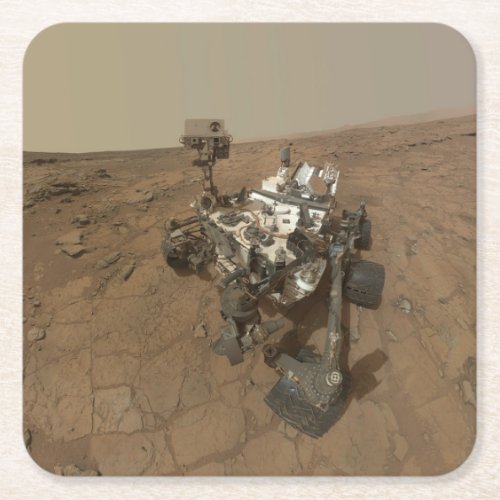 Curiosity Rover On The Surface Of Mars Square Paper Coaster