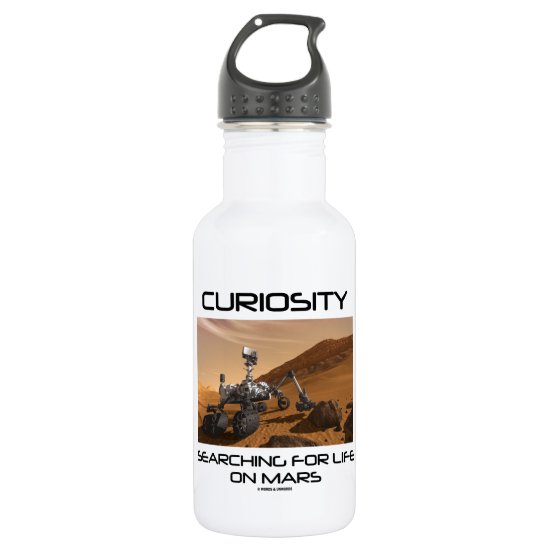 Curiosity Searching For Life On Mars (Mars Rover) Water Bottle