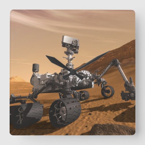Curiosity The Next Mars Rover Square Wall Clock