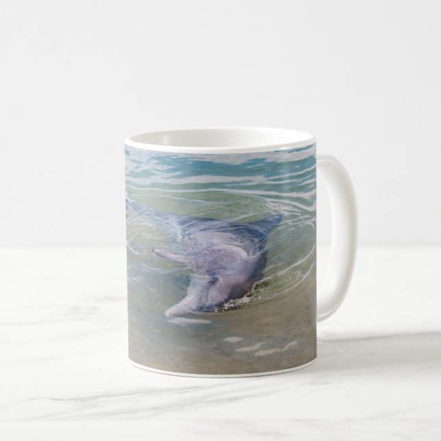 Curious and Playful Monkey Mia Dolphin Coffee Mug (Front Right)