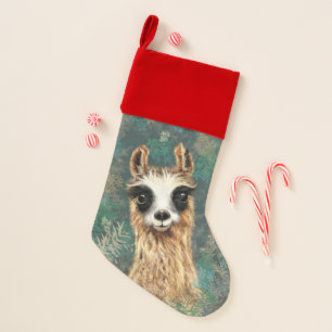Curious Baby Llama - Cute Christmas Stocking