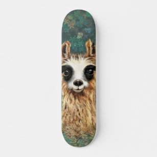 Curious Baby Llama - Cute Skateboard