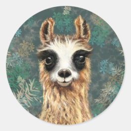 Curious Baby Llama Funny Sticker Alpaca