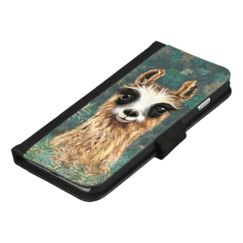 Curious Baby Llama iPhone 87 Plus Wallet Case