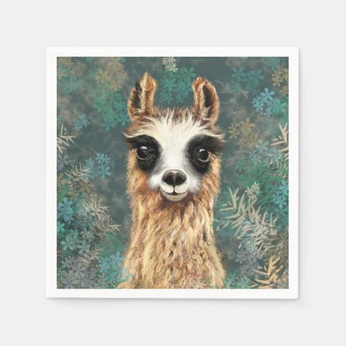 Curious Baby Llama _ Smile Napkins