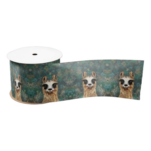 Curious Baby Llama _ Smile Satin Ribbon