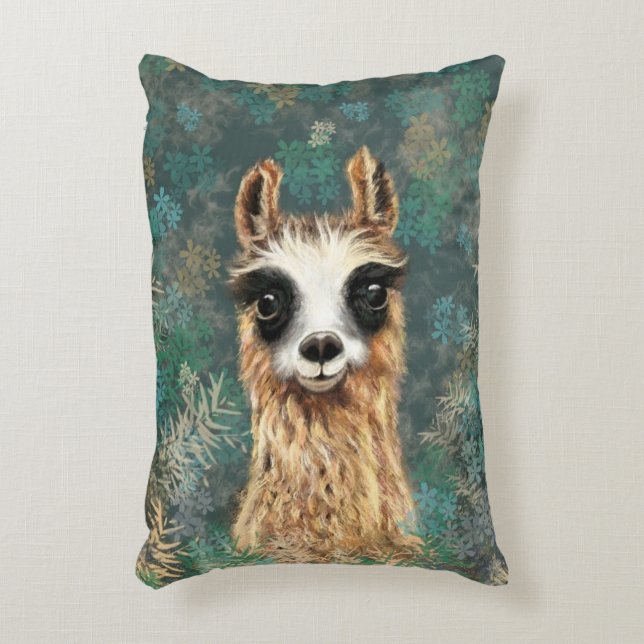 Curious Baby Llama - Sweet Accent Pillow (Front(Vertical))