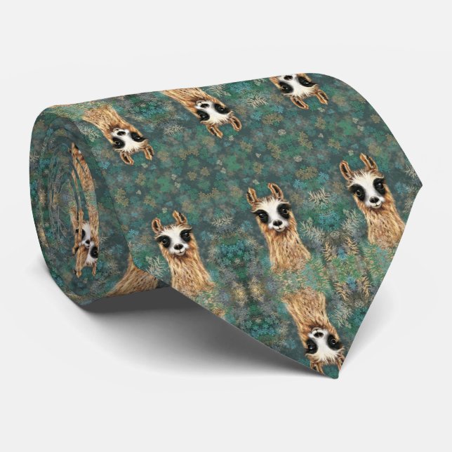Curious Baby Llama - Sweet Neck Tie (Rolled)