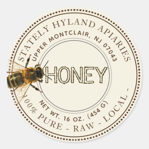 Curious Bee Editable Honey Label Ivory