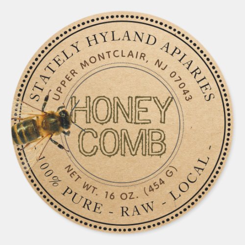 Curious Bee Editable Honey Label Kraft