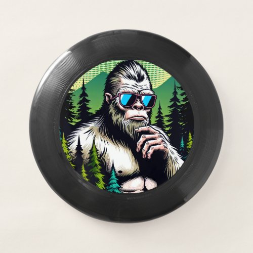 Curious Bigfoot with Sunglasses Hiding in Woods Wham_O Frisbee