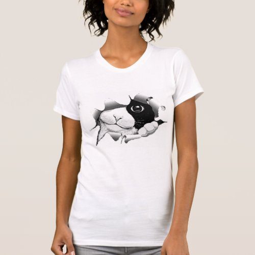 Curious Black and White Kitty Cat T_Shirt