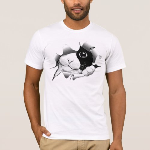 Curious Black and White Kitty Cat T_Shirt
