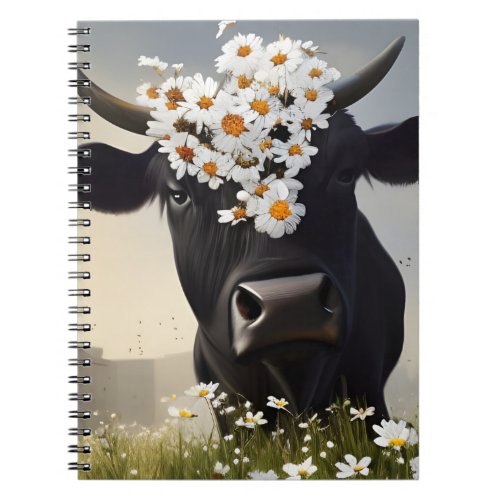Curious Black Angus Cow Notebook