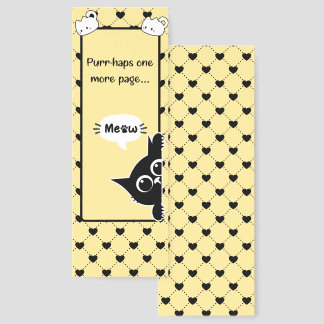 Curious Black Cat Bookmark