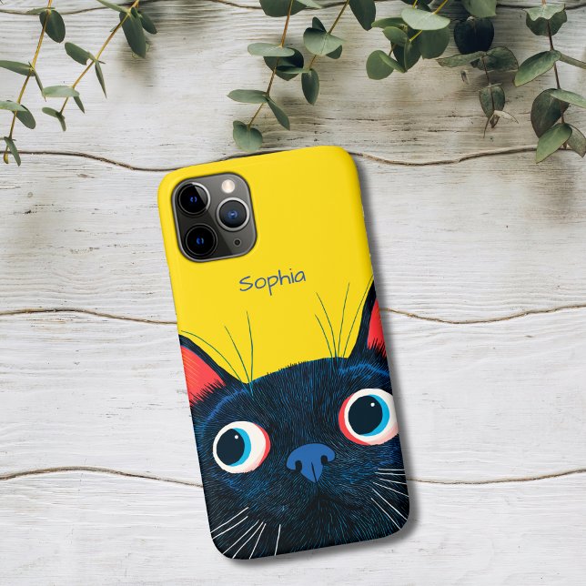 Curious Black Cat  Case-Mate iPhone Case (Creator Uploaded)